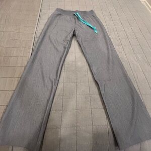 Figs Gray Joggers with Teal Drawstring